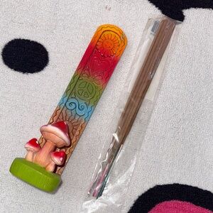Rainbow Mushroom Incense Holder with Incense Sticks